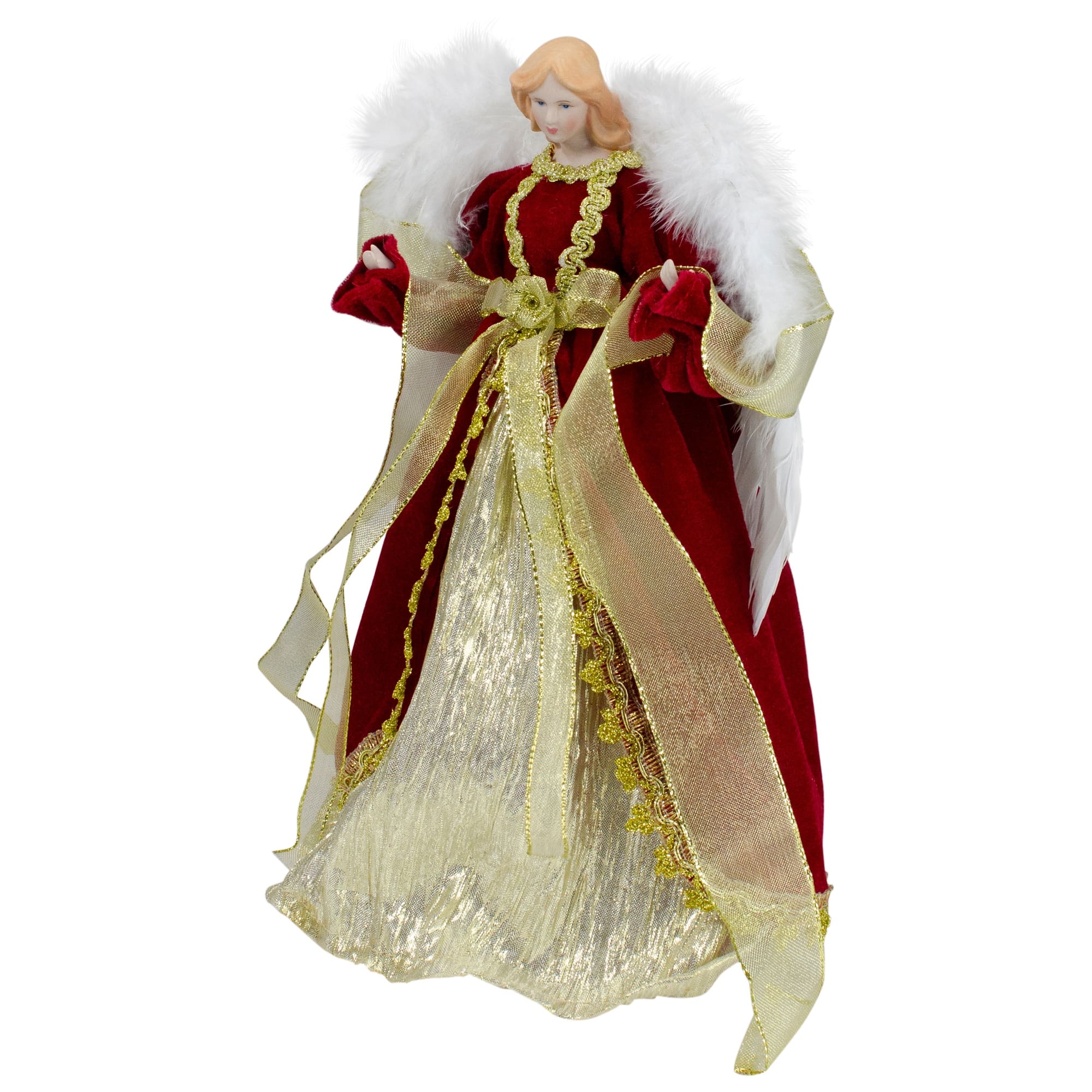 14" Red and Gold Traditional Angel Christmas Tree Topper Unlit 14 Bed Bath & Beyond 39092242